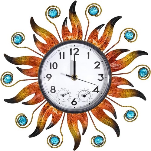 Sun outdoor clock with - sun,