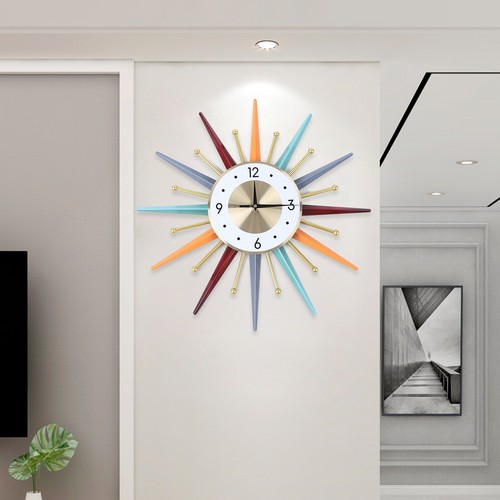 Modern sunburst wall clock - modern,