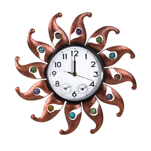 Sun outdoor clock with - sun,